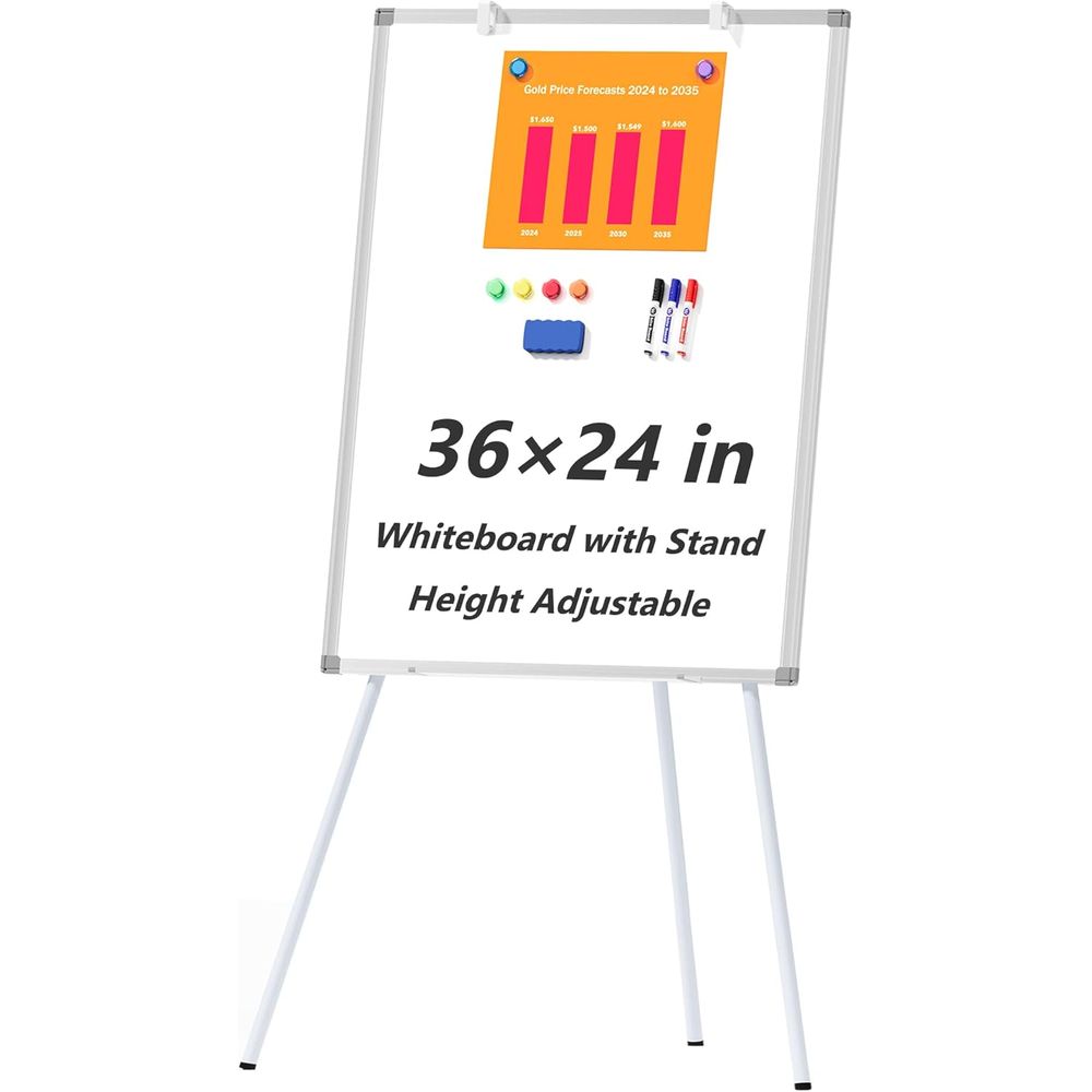 Whiteboard Easel Tripod - لوح أبيض كبير قابل للحمل مع