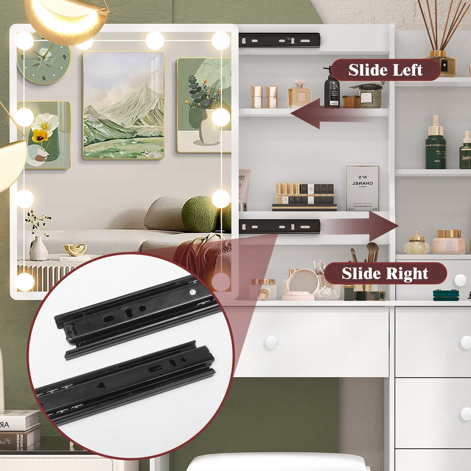 طاولة زينة حديثة بيضاء لغرفة ا - مراجعة Office X Furniture وسعره